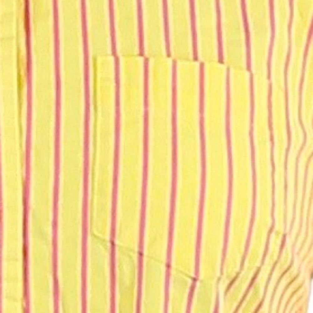 American Eagle Long Sleeve Lemonade Striped Oxford - Picture 2 of 3